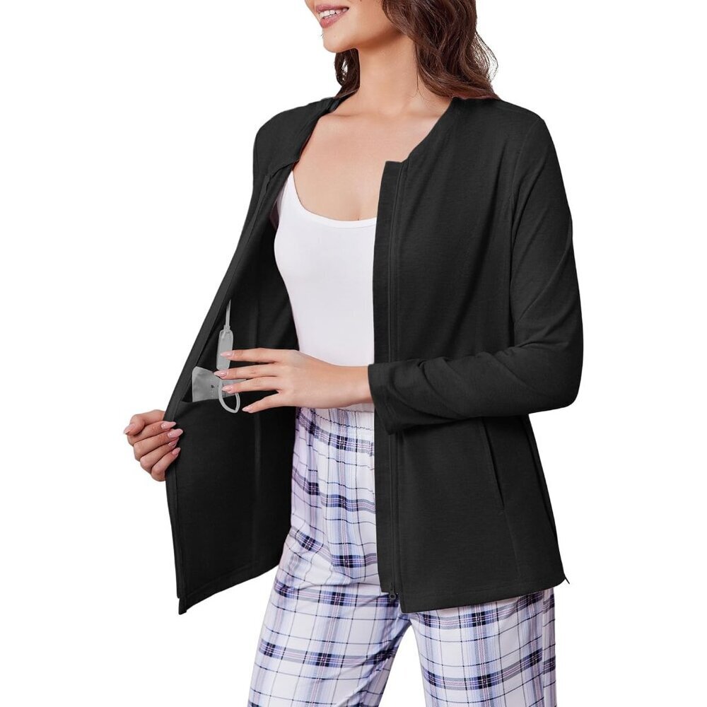 Mastectomy Shirt Women's Post Surgery Zipper Pockets for Recovery Comfort